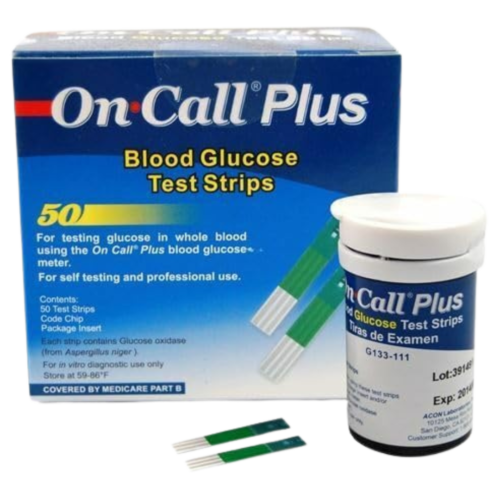 on call plus sugar strip 50